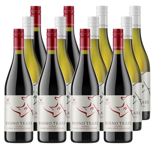 Case of 12 Mixed Rhino Tears Red & White Wine